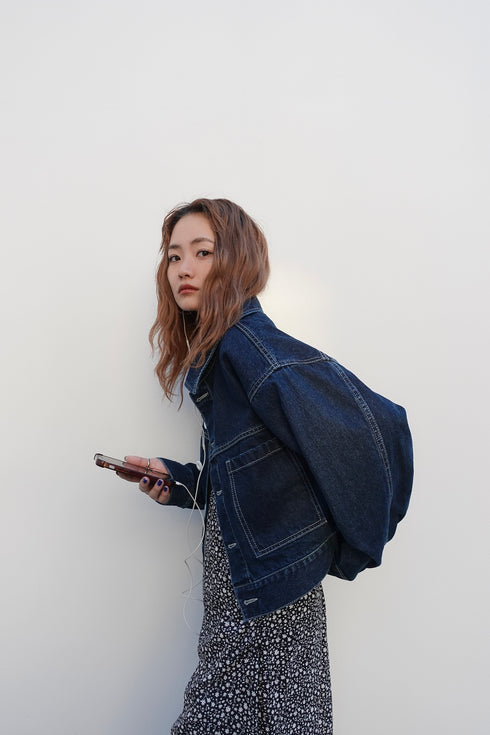 ホワイトボタンデニムJK